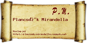 Plancsák Mirandella névjegykártya